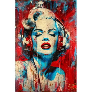 Marilyn Monroe met headphone